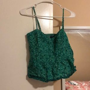 Green American eagle crop top